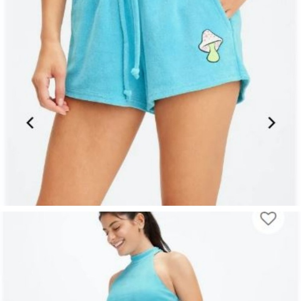 NWT Fabletics blue terry short short